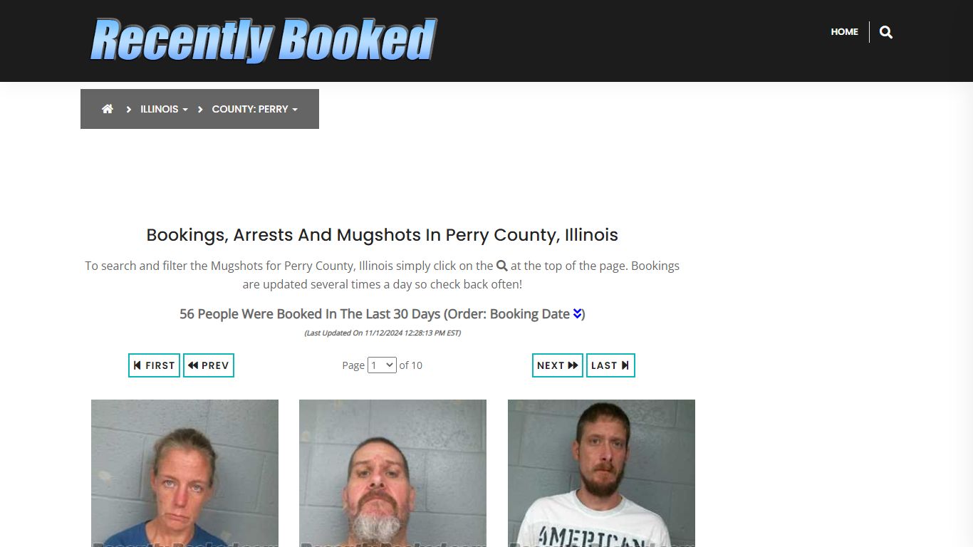 Bookings, Arrests and Mugshots in Perry County, Illinois - Recently Booked