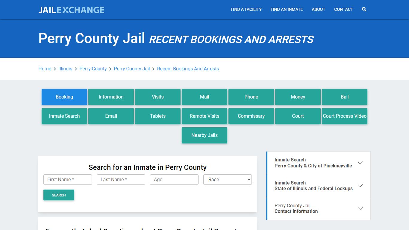 Perry County Jail IL Recent Arrests and Bookings - Jail Exchange