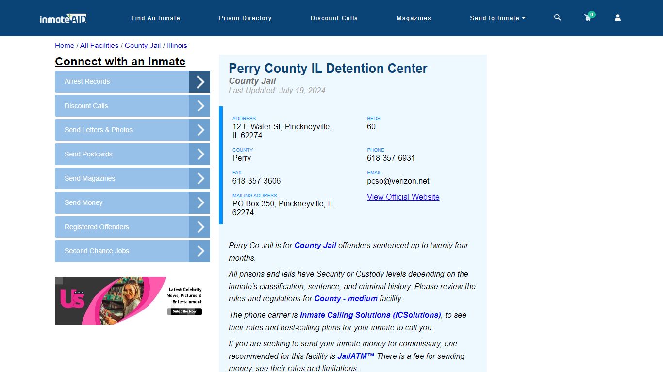 Perry County IL Detention Center - Inmate Locator